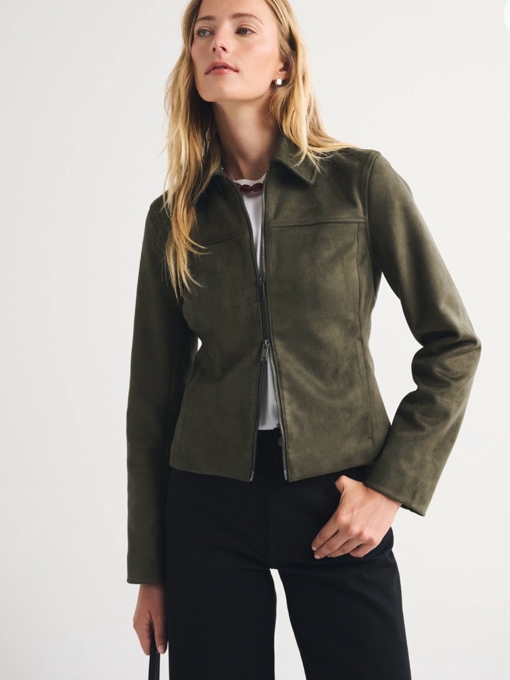 Abercrombie NWT XL Women’s Olive Faux Suede Jacket